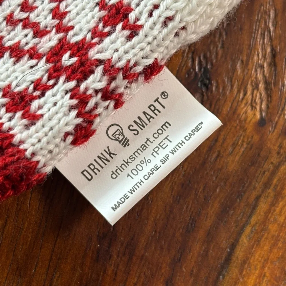 Makers Mark Bourbon Whisky Bottle Sweater Red White Snowflake Holiday Barware